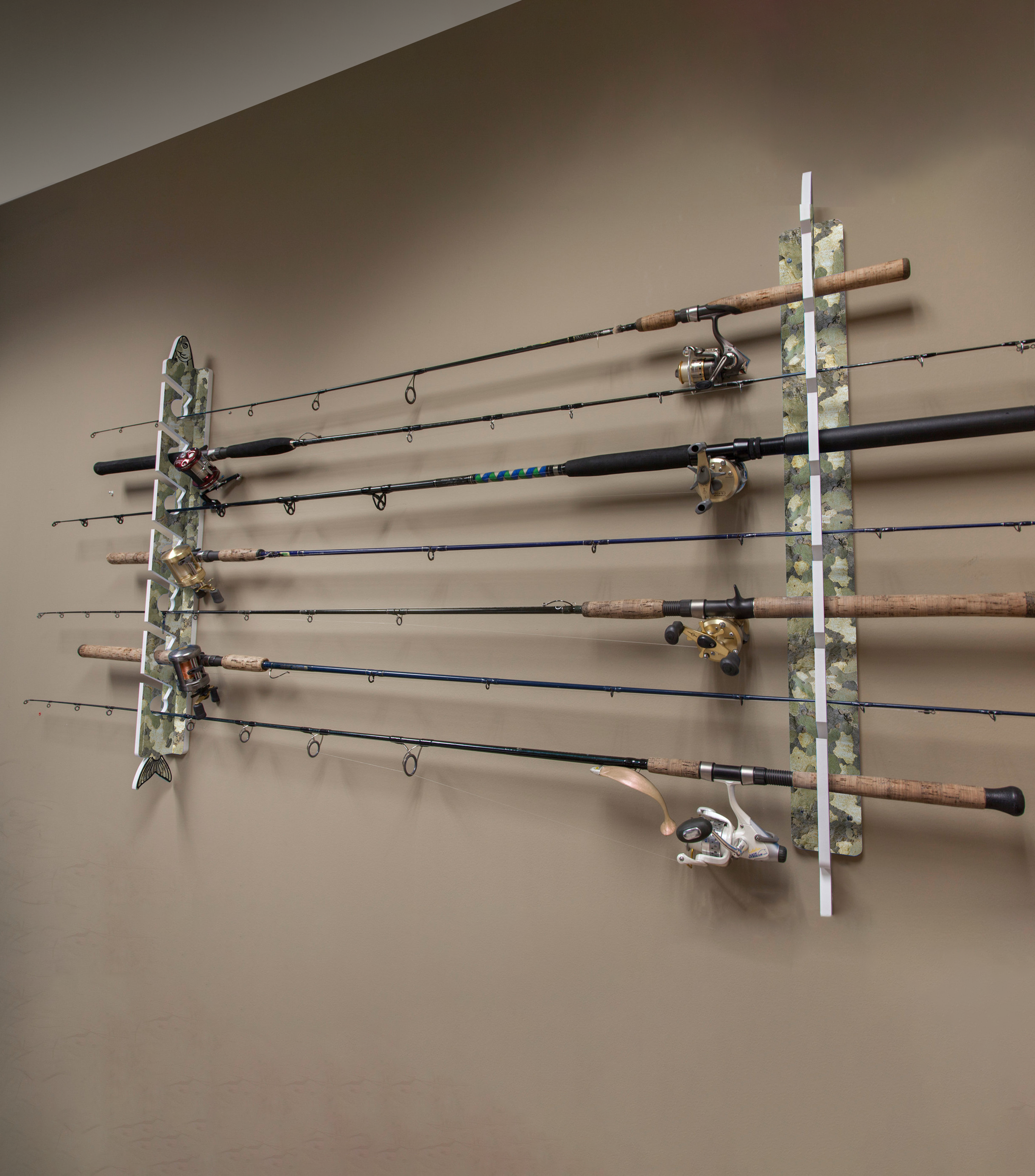 Sycamore Camo 7-Holder Fishing Rod Rack Set (NON-Interlocking) image 0