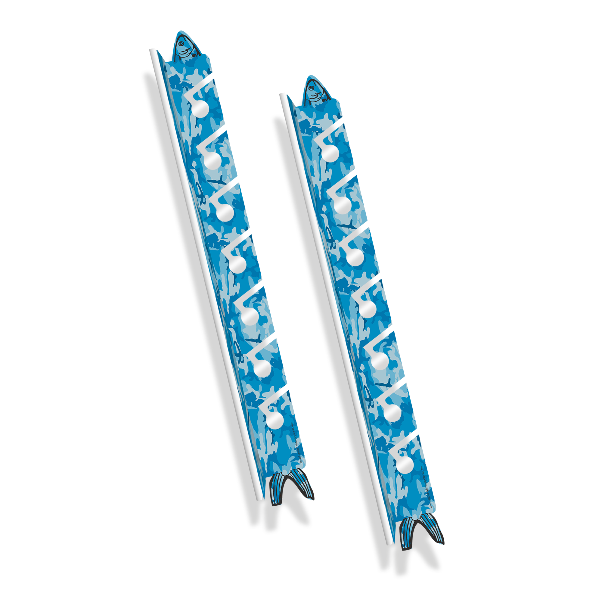 Blue Camo 7-Holder Fishing Rod Rack Set (Interlocking) image 1