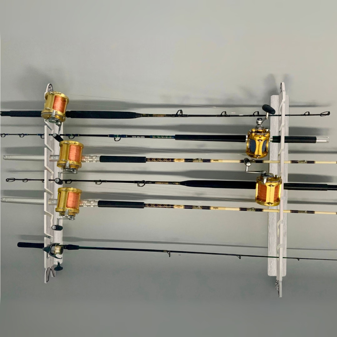 White Oak 7-Holder Fishing Rod Rack Set (Interlocking) image 5