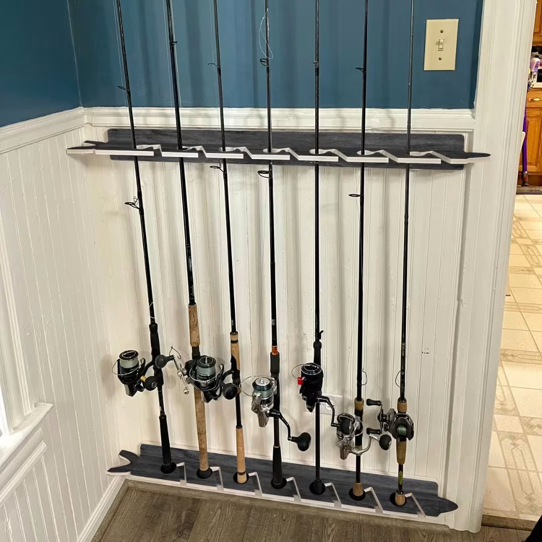 Dark Elm 7-Holder Fishing Rod Rack Set (Interlocking) image 7