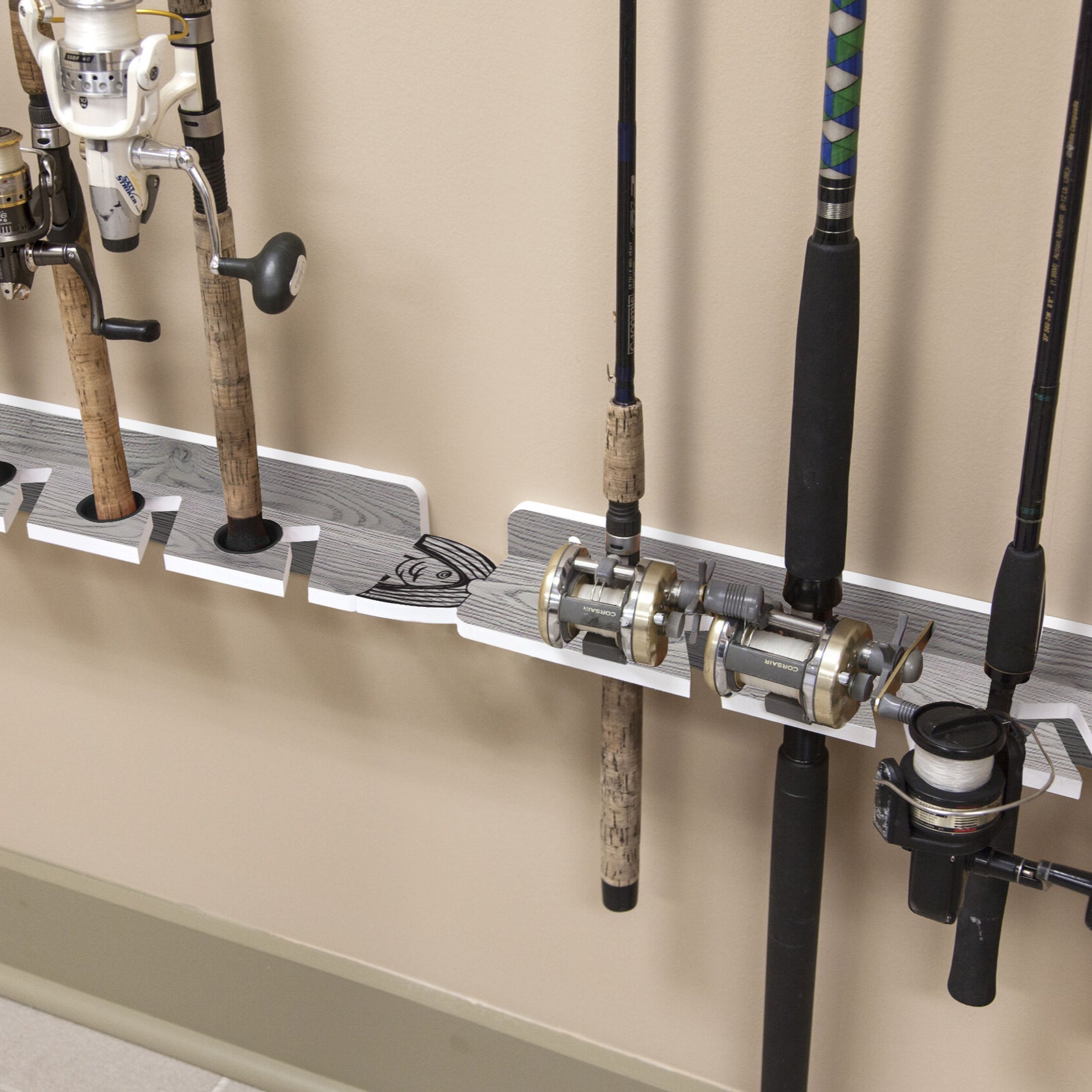 Gray Drift 7-Holder Fishing Rod Rack Set (Interlocking) image 5