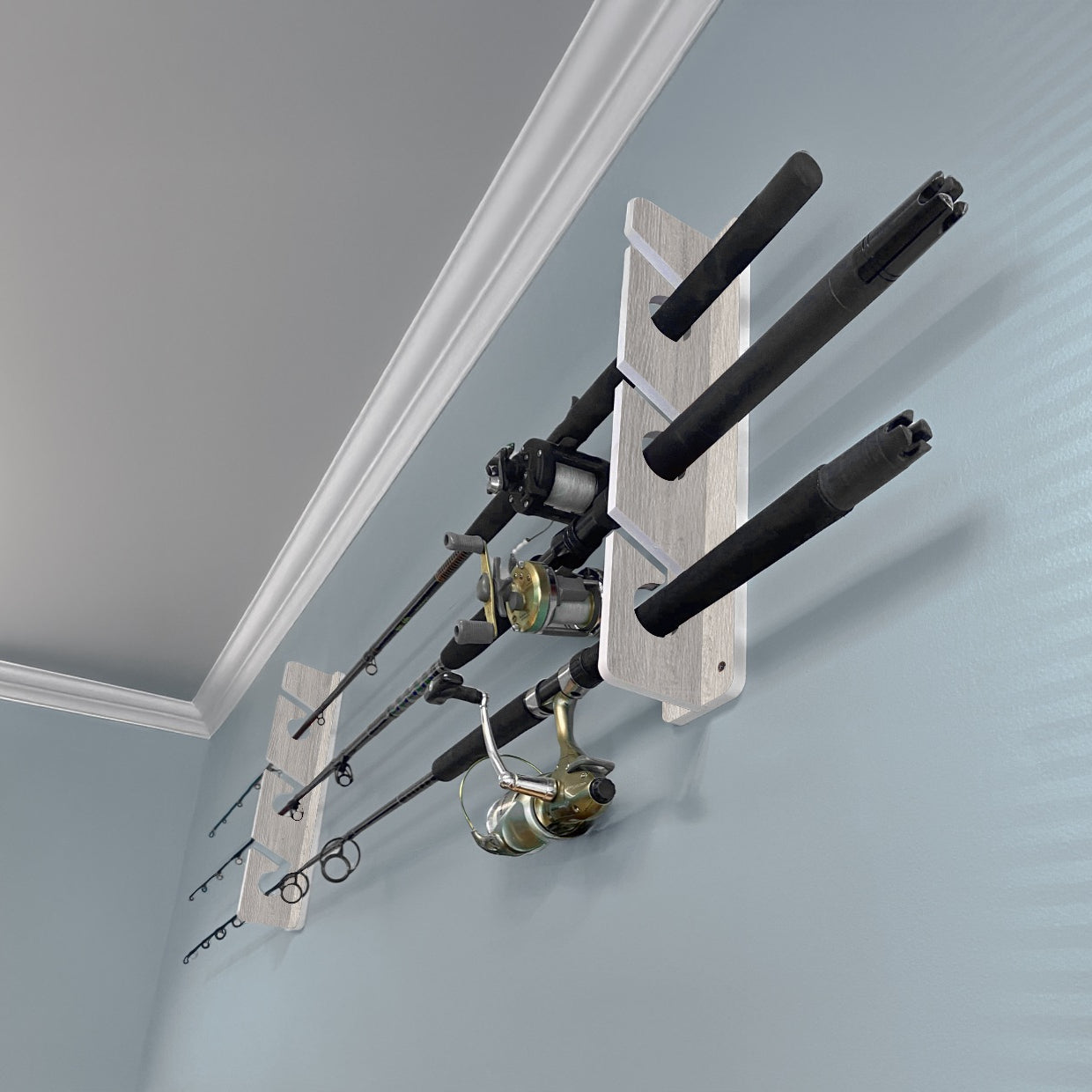 White Oak 3-Holder Fishing Rod Rack Set image 2