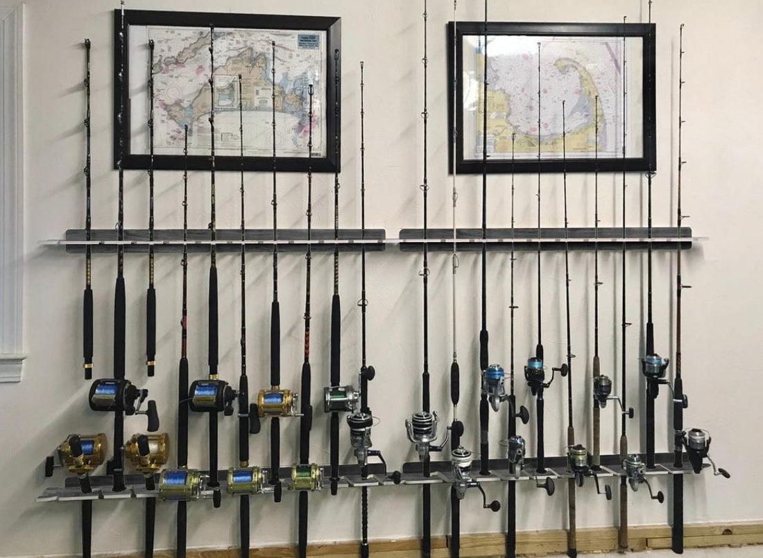 damn elm fishing rod rack - 10 holder