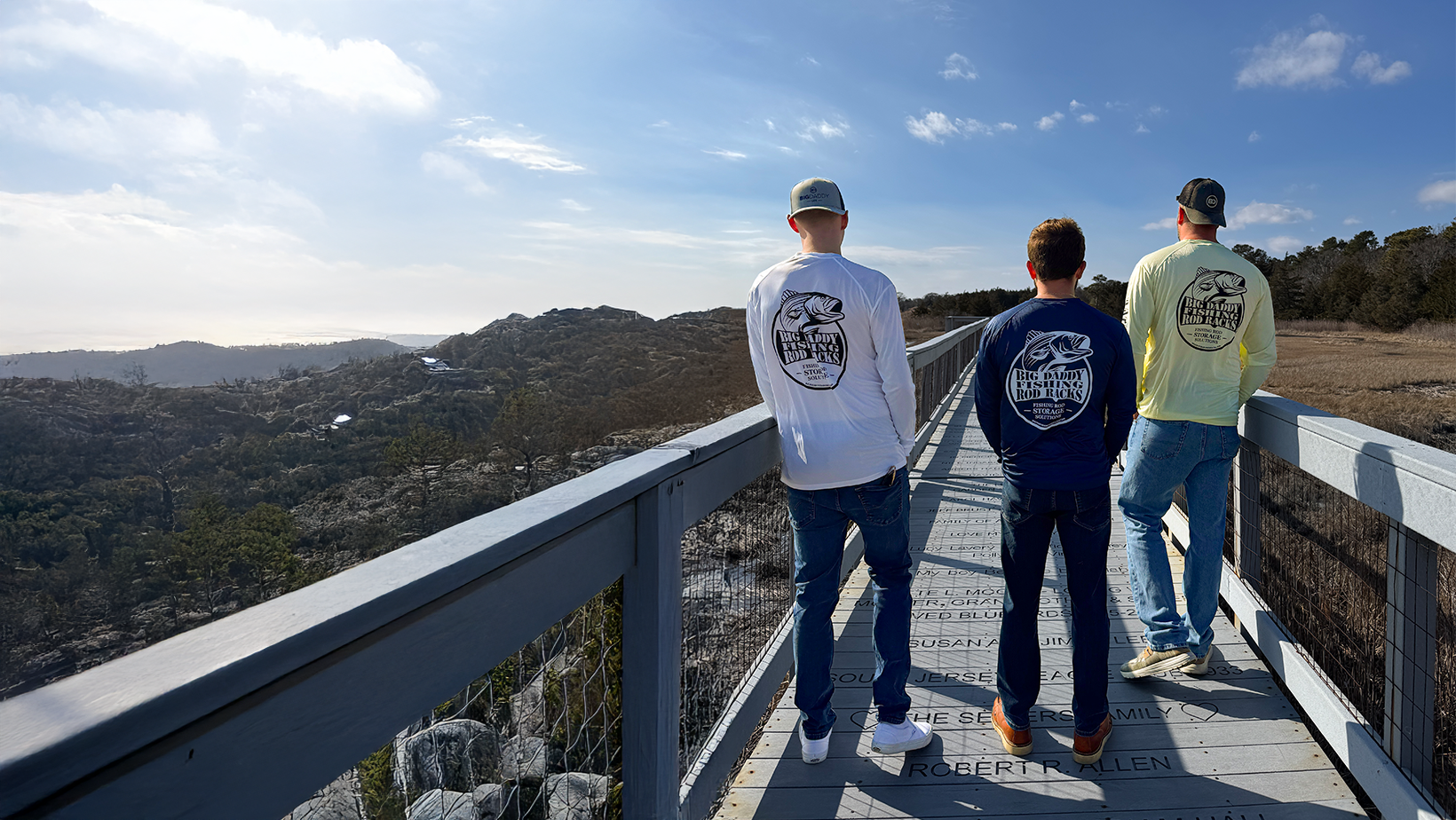 mens walking on a bridge