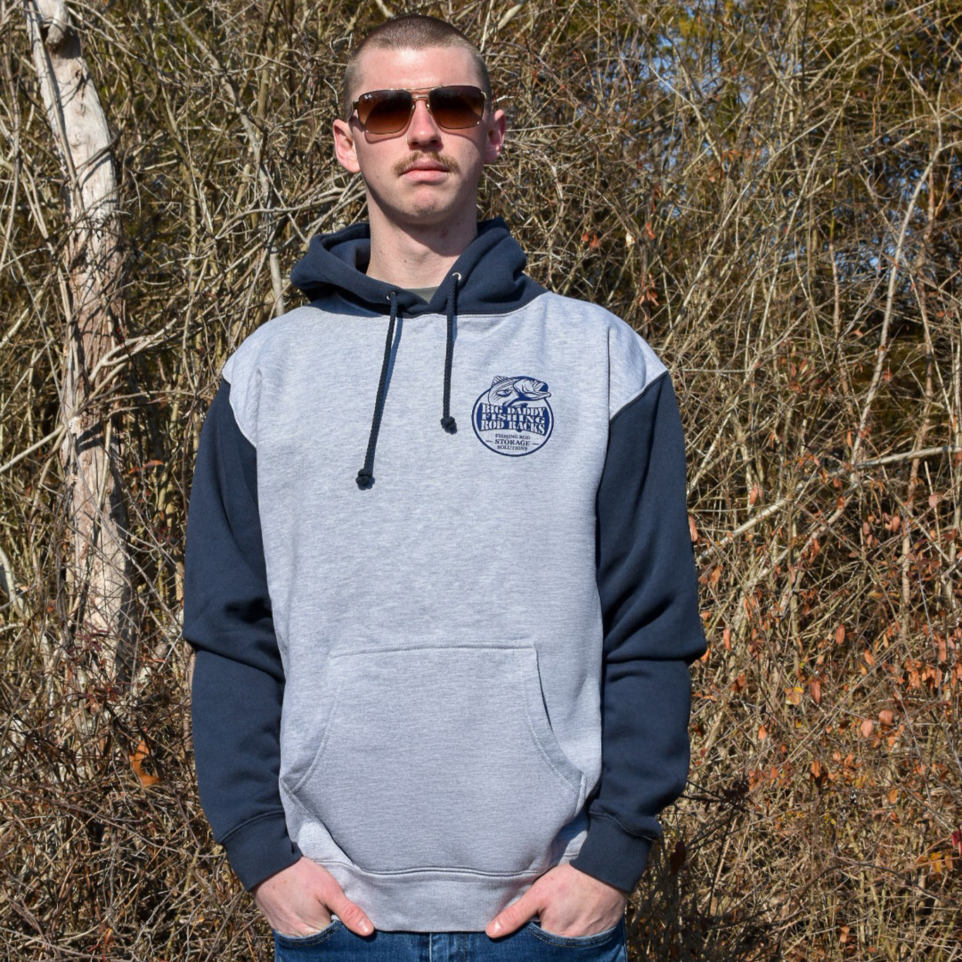 Gray & Navy Colorblock Hoodie – Big Daddy Life