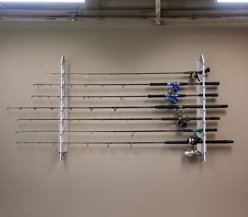 Gray Drift 7-Pole Fishing Storage Rack (Interlocking) – Big Daddy Life Gray Drift 7-Pole Fishing Storage Rack (Interlocking) – Big Daddy Life