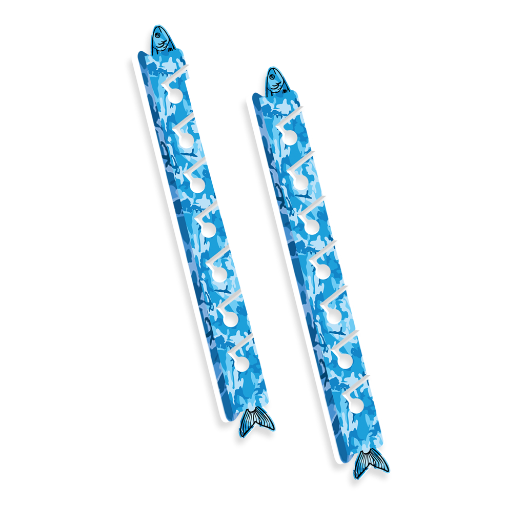 Blue Camo 7-Holder Fishing Rod Rack Set (NON-Interlocking) image 1