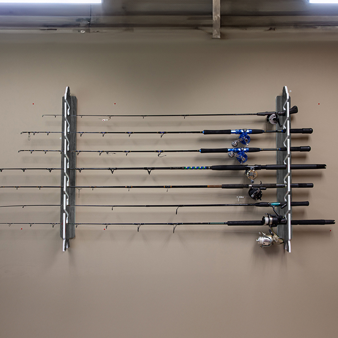 Dark Elm 7-Holder Fishing Rod Rack Set (Interlocking) image 0