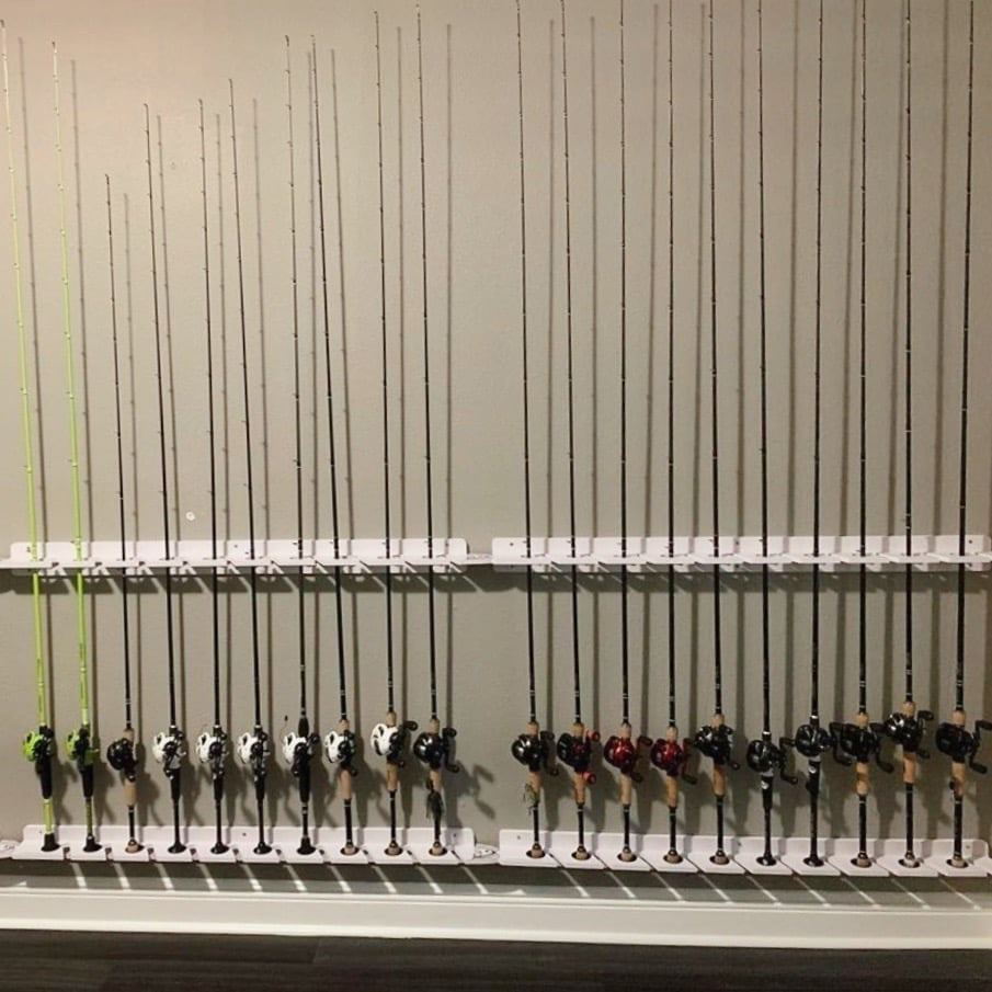 White 10-Holder Fishing Rod Rack Set (Interlocking) image 0