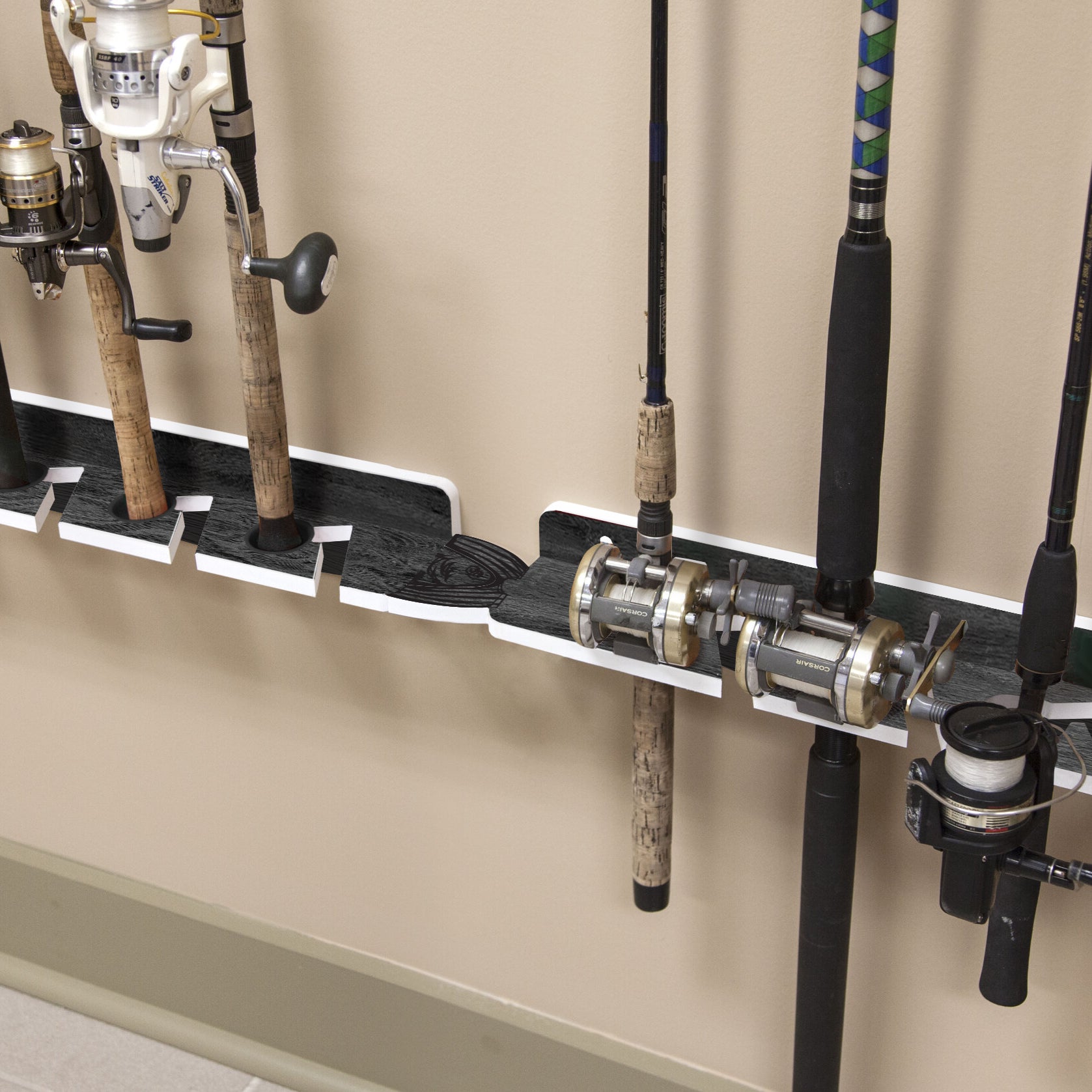 Dark Elm 7-Holder Fishing Rod Rack Set (Interlocking) image 3