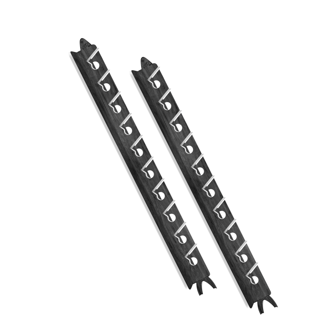 Dark Elm 10-Holder Fishing Rod Rack Set (Interlocking) image 1