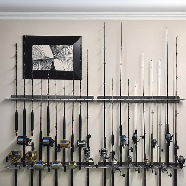 Dark Elm 10-Holder Fishing Rod Rack Set (Interlocking) image 0