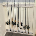 White Oak 7-Holder Fishing Rod Rack Set (Interlocking) image 0