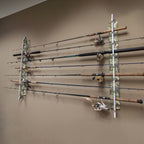 camo rod rack mounted on wall
