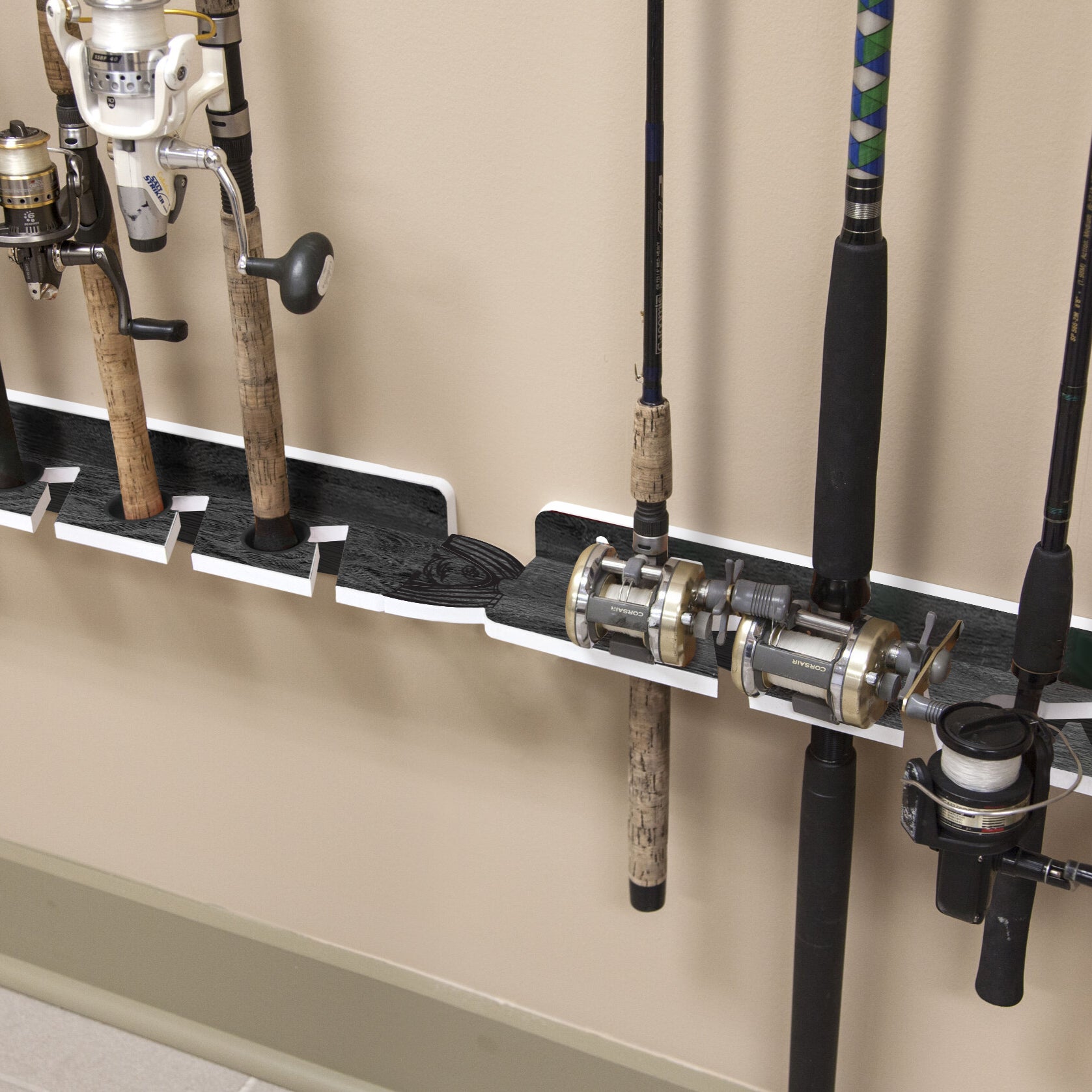 Dark Elm 10-Holder Fishing Rod Rack Set (Interlocking) image 3
