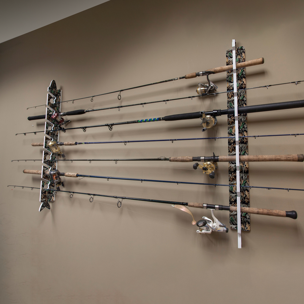 Forest Camo 7-Holder Fishing Rod Rack Set (NON-Interlocking) image 0