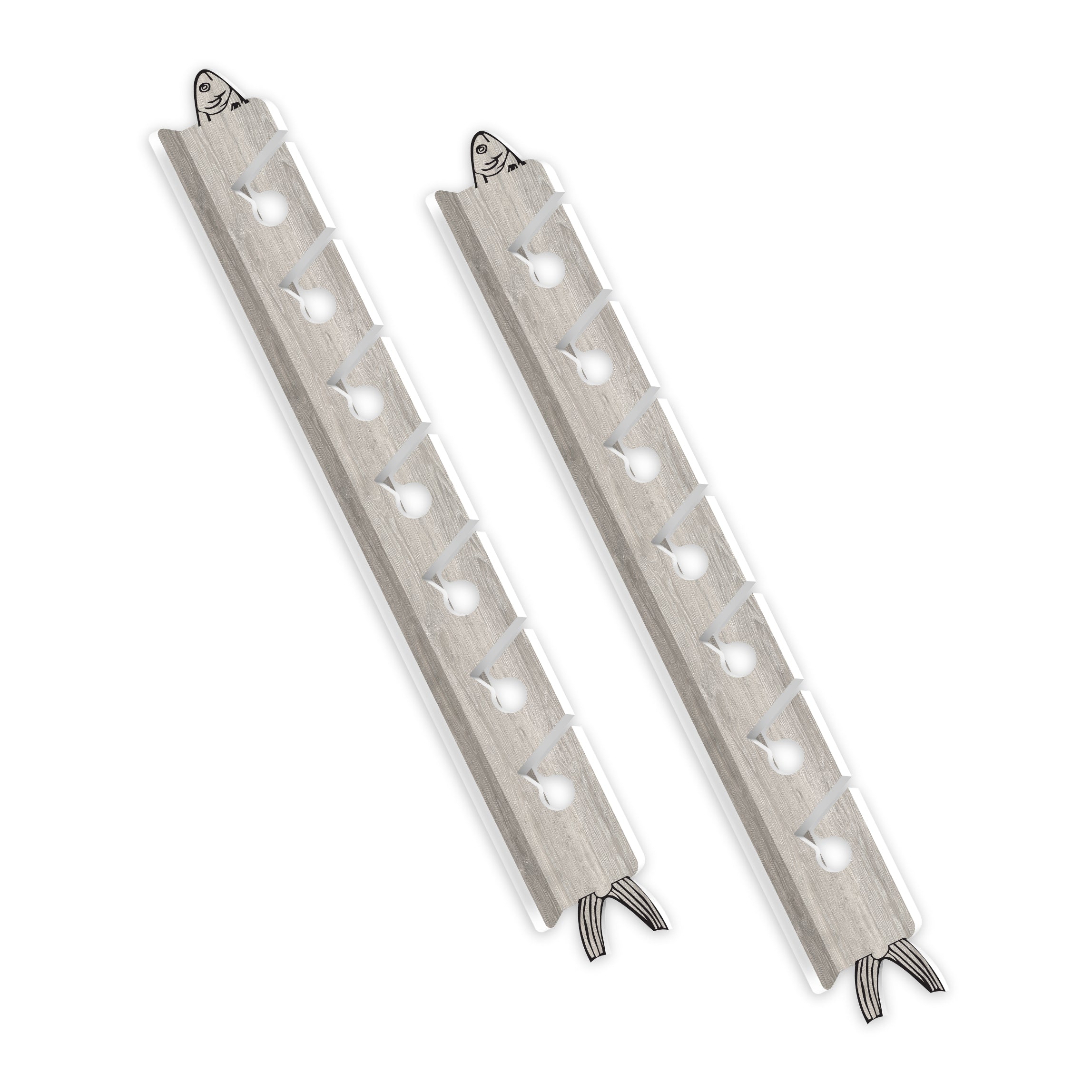 White Oak 7-Holder Fishing Rod Rack Set (Interlocking) image 1