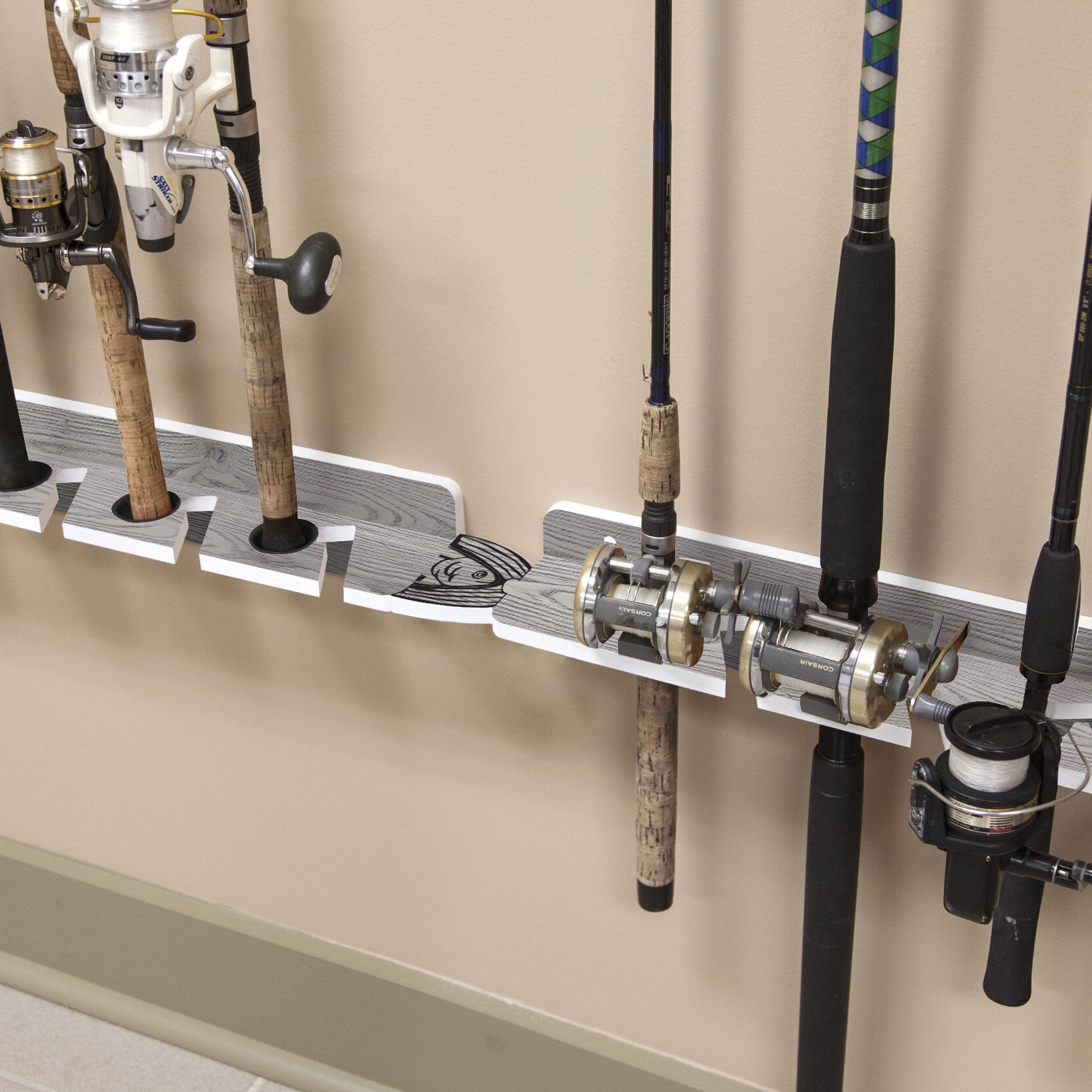 White Oak 10-Holder Fishing Rod Rack Set (Interlocking) image 3