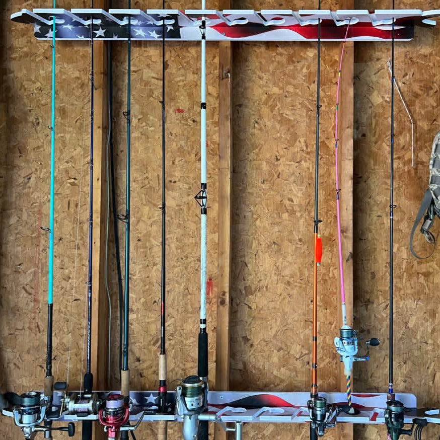 US Flag 7-Holder Fishing Rod Rack Set (Interlocking) image 7