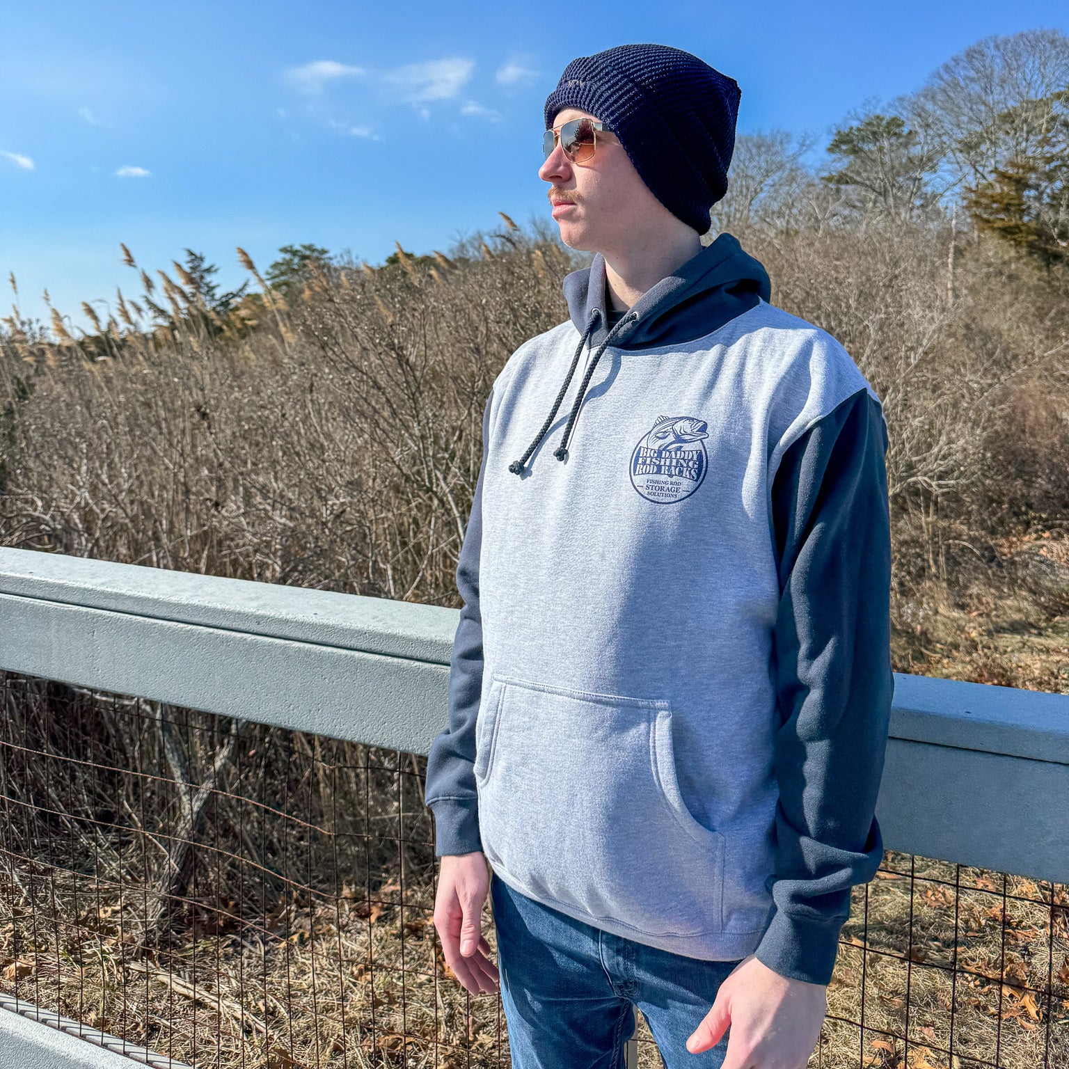 Gray & Navy Colorblock Hoodie – Big Daddy Life