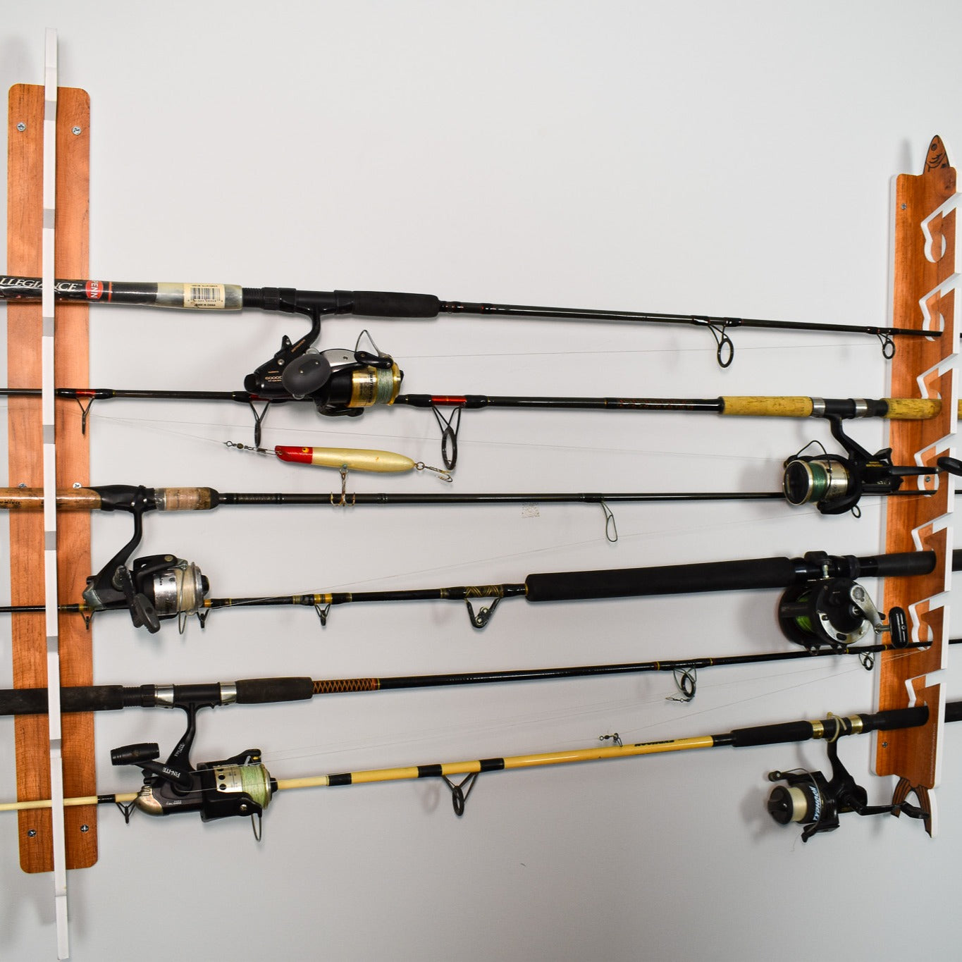Teak 7-Holder Fishing Rod Rack Set (Interlocking) image 3
