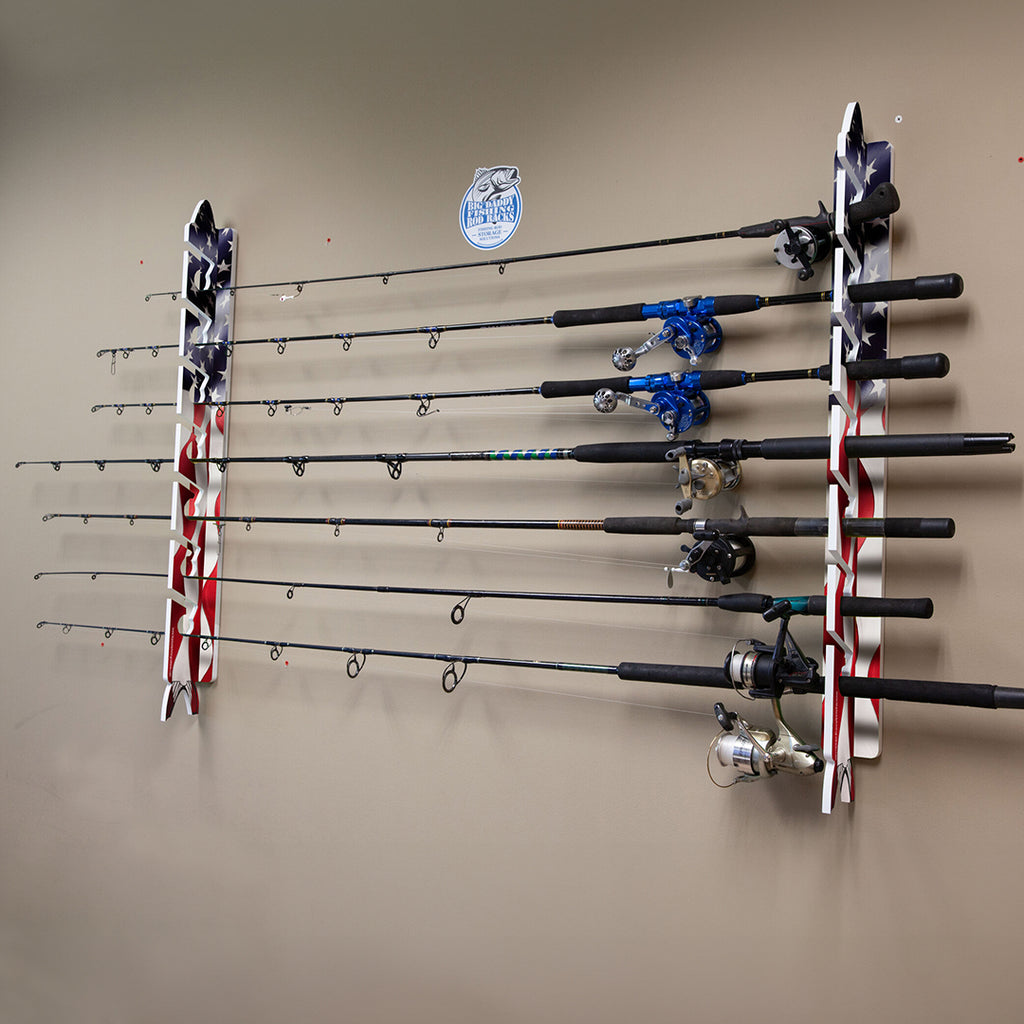 US Flag 7-Holder Fishing Rod Rack Set (Interlocking) image 5