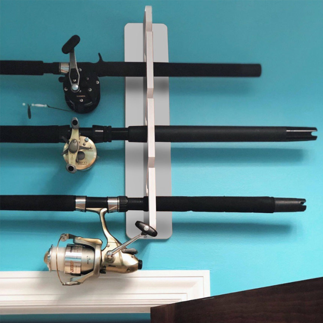 White 3-Holder Fishing Rod Rack Set image 2