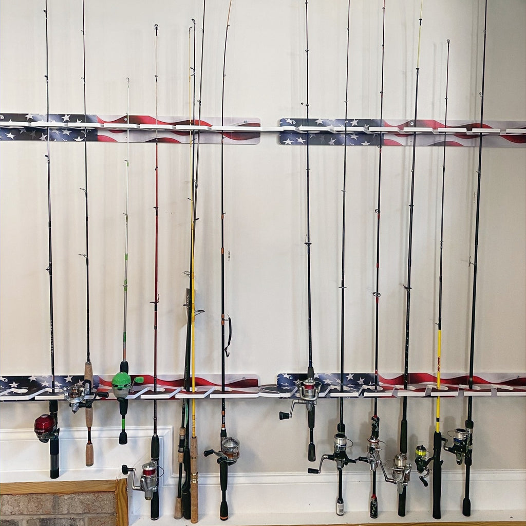 US Flag 10-Holder Fishing Rod Rack Set (Interlocking) image 0