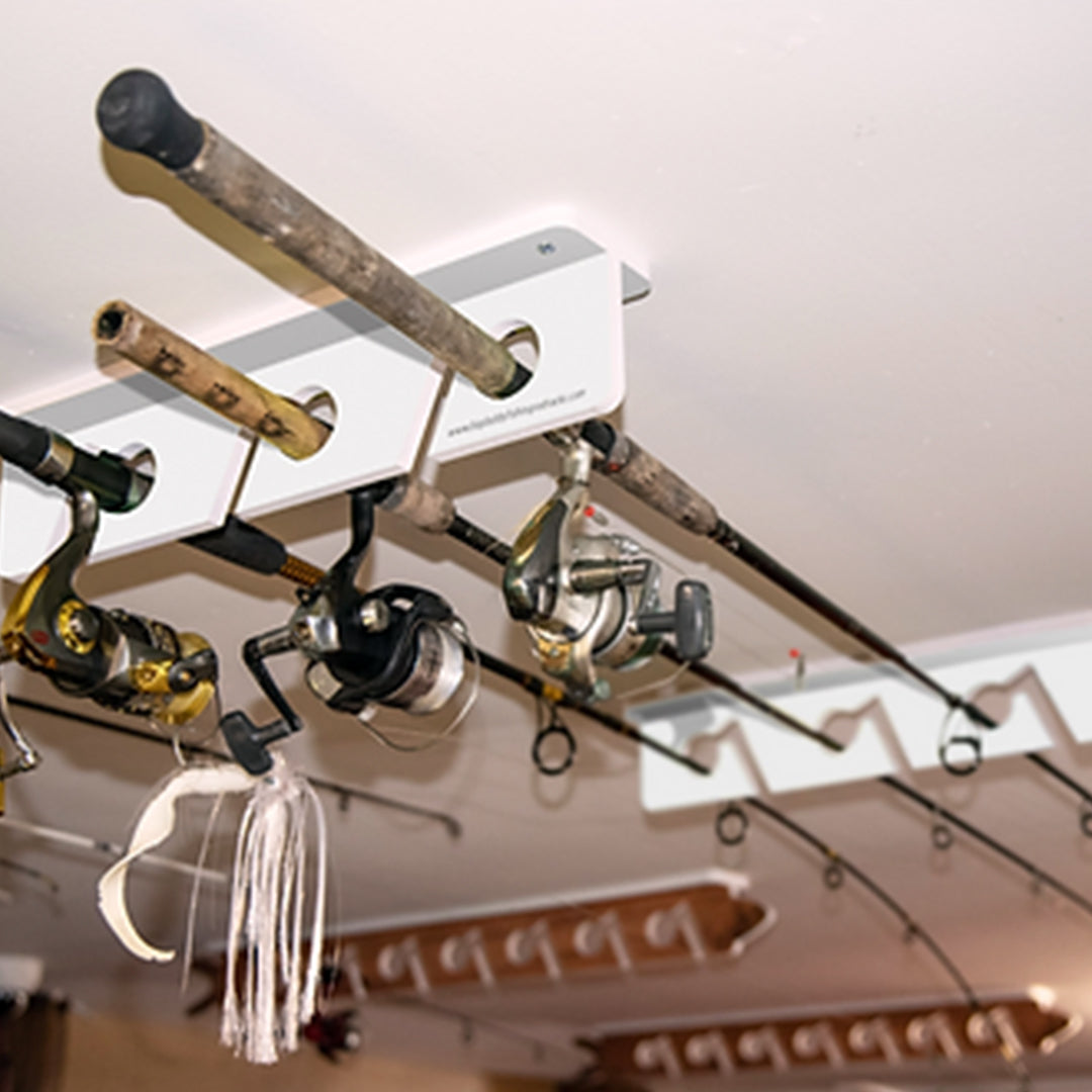 White 3-Holder Fishing Rod Rack Set image 0