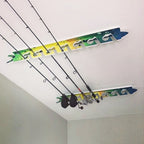 Mahi 7-Holder Fishing Rod Rack Set (Interlocking) on ceiling