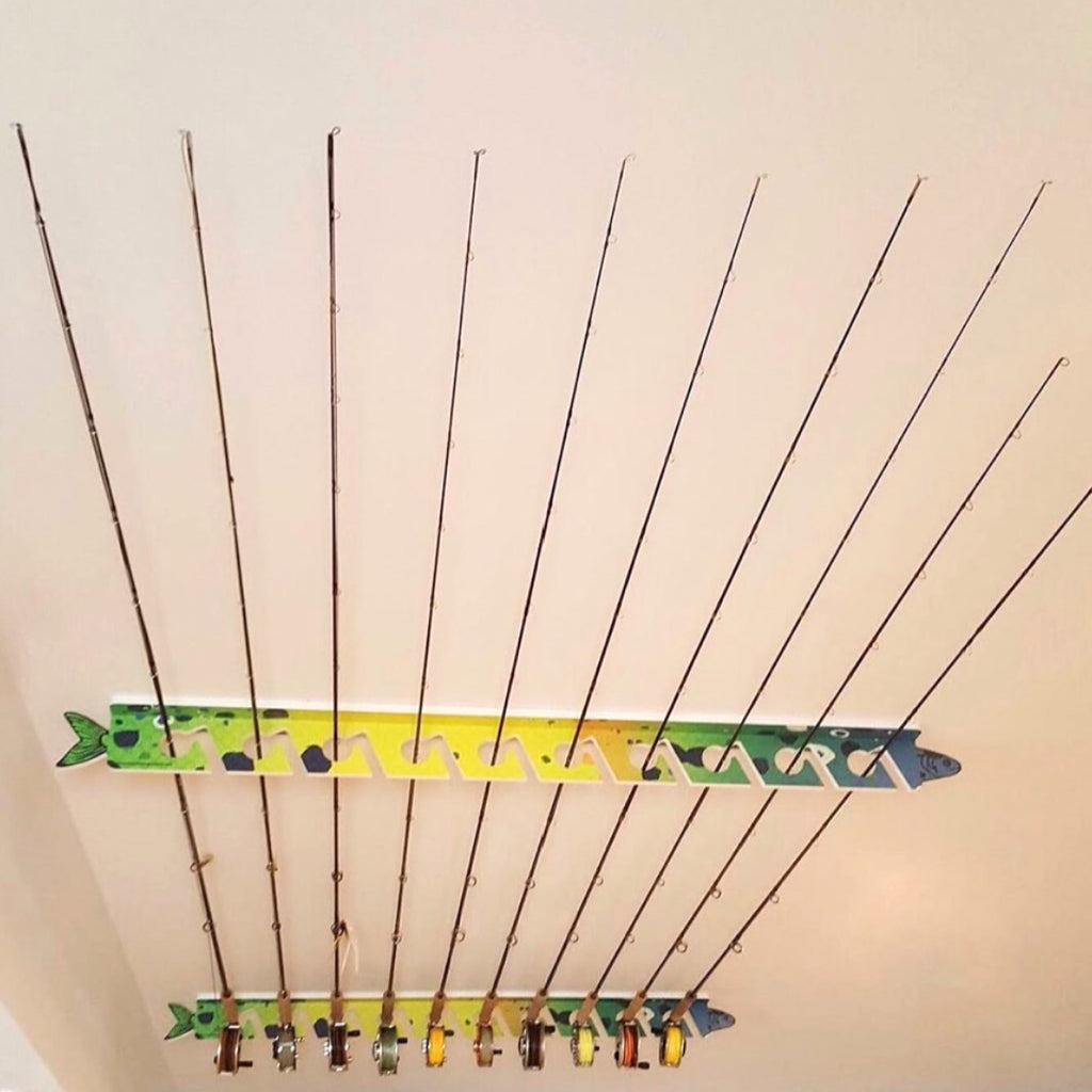 mahi rod rack on ceiling