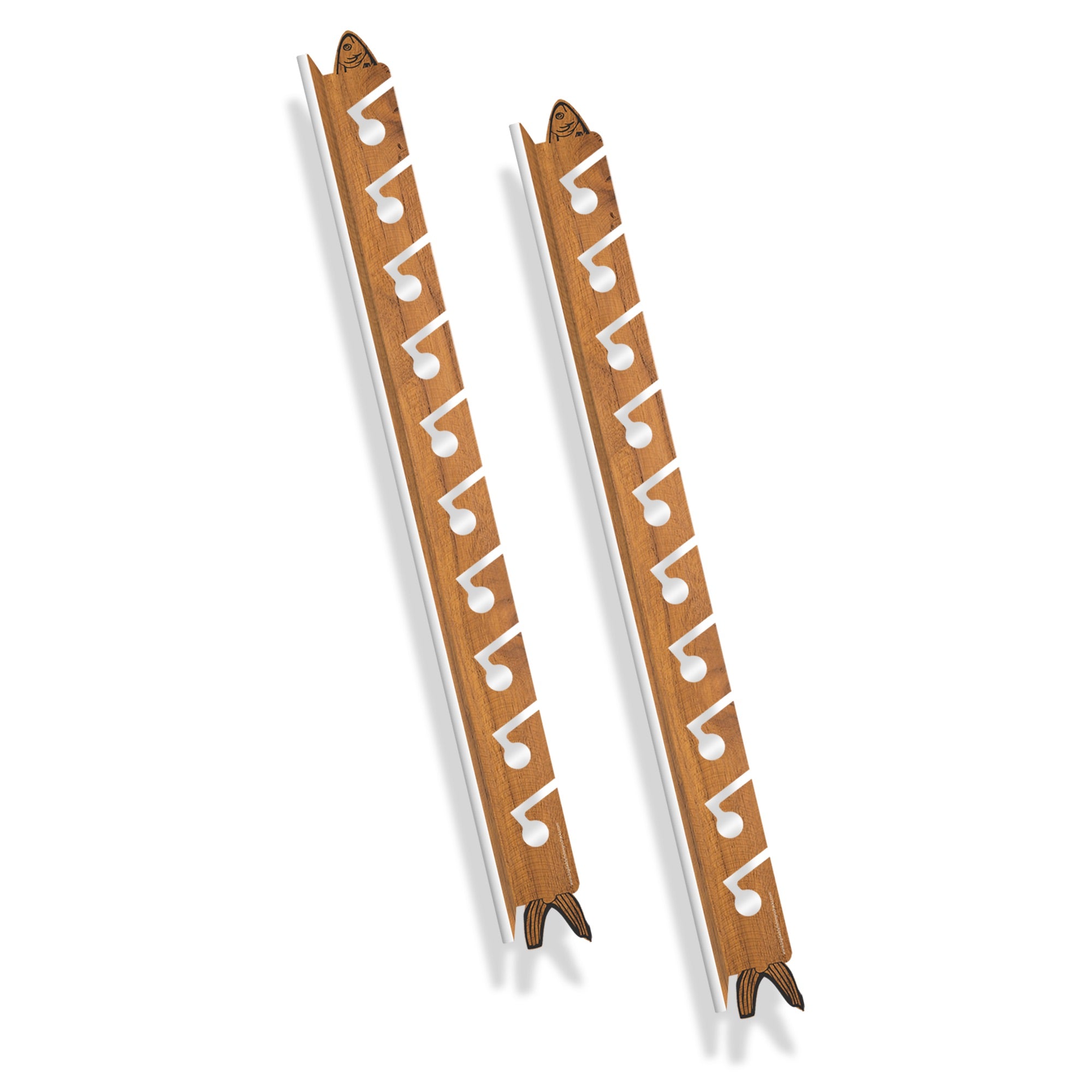 Teak 10-Holder Fishing Rod Rack Set (Interlocking) image 1