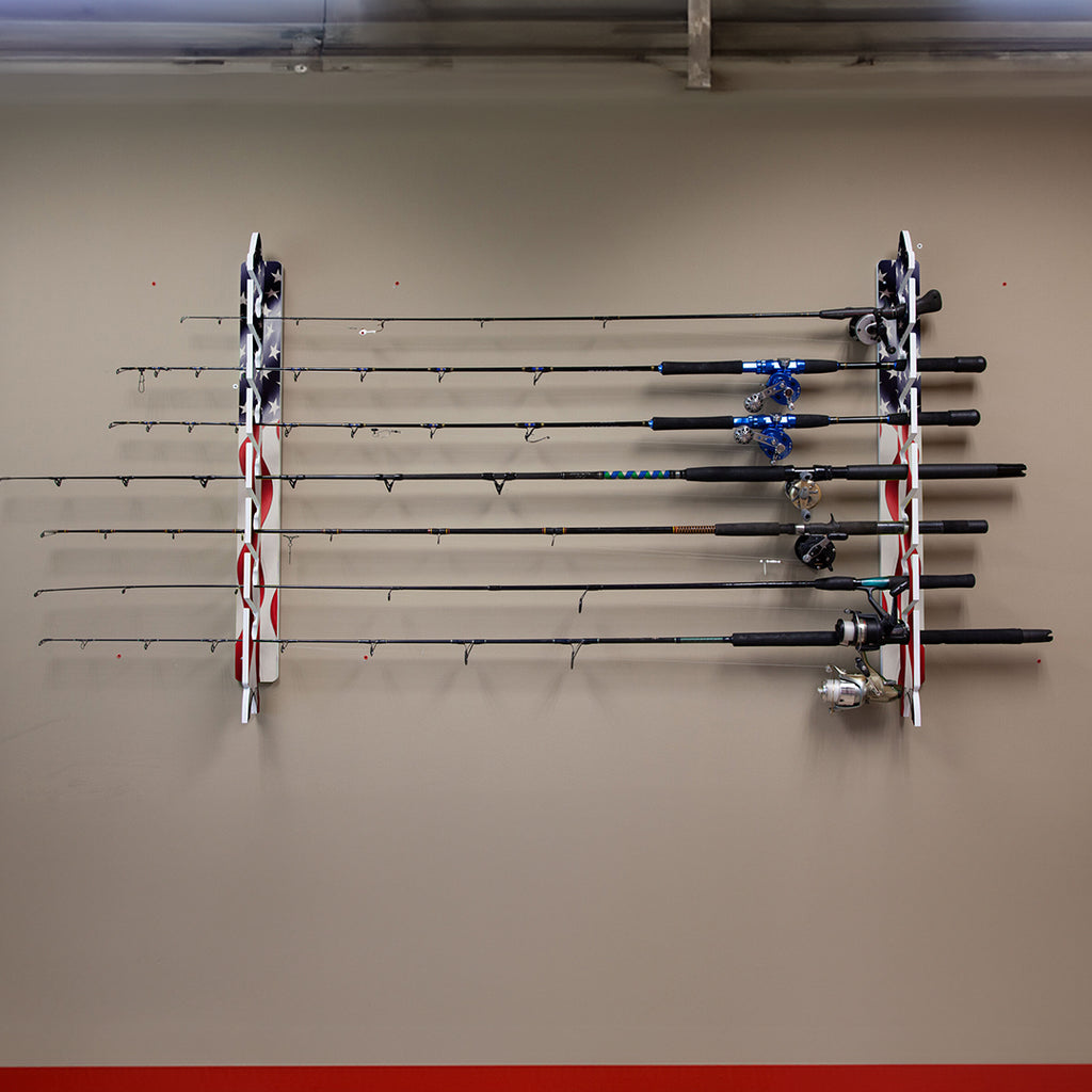 US Flag 7-Holder Fishing Rod Rack Set (Interlocking) image 3