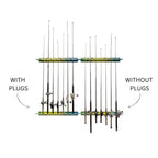 mahi rod rack graphic showing with and without plugs