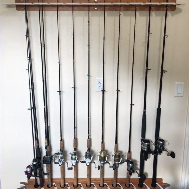 Teak 10-Holder Fishing Rod Rack Set (Interlocking) image 4