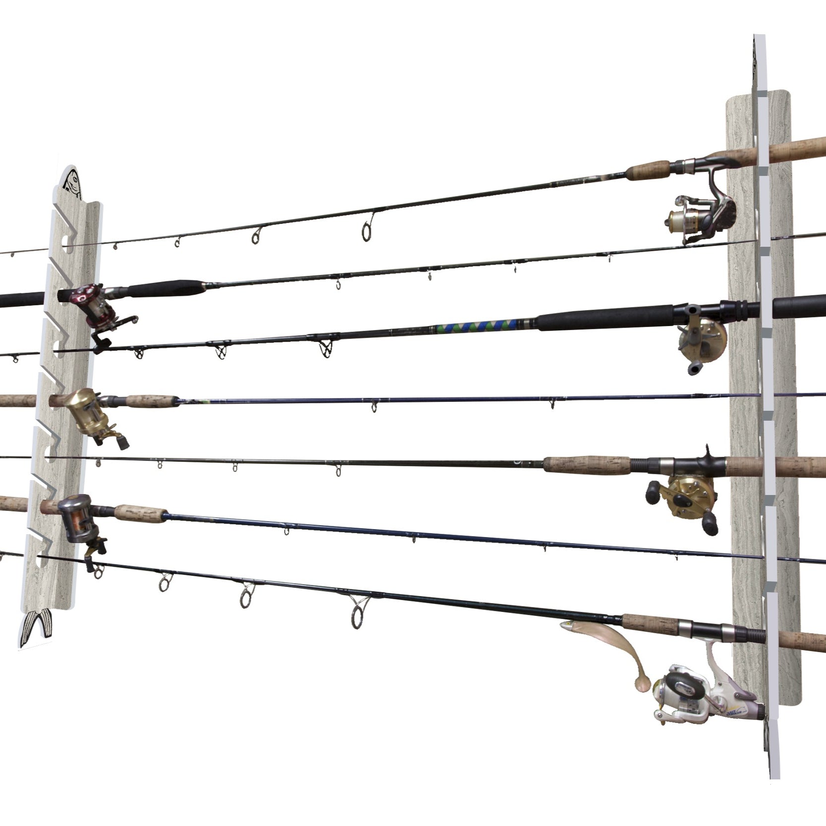 White Oak 10-Holder Fishing Rod Rack Set (Interlocking) image 2