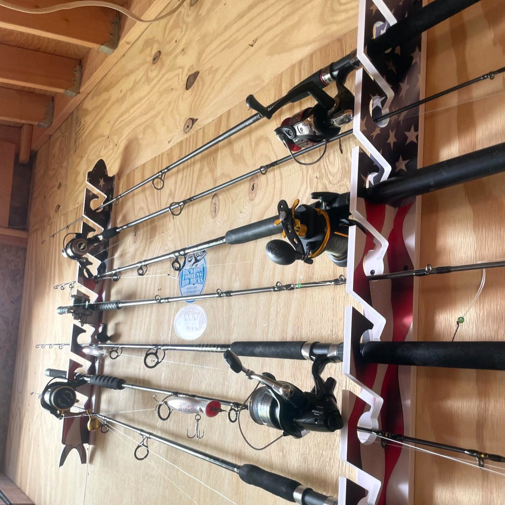 US Flag 7-Holder Fishing Rod Rack Set (Interlocking) image 11