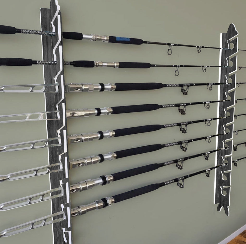 Dark Elm 10-Pole Fishing Storage Rack 2.0 (Interlocking)