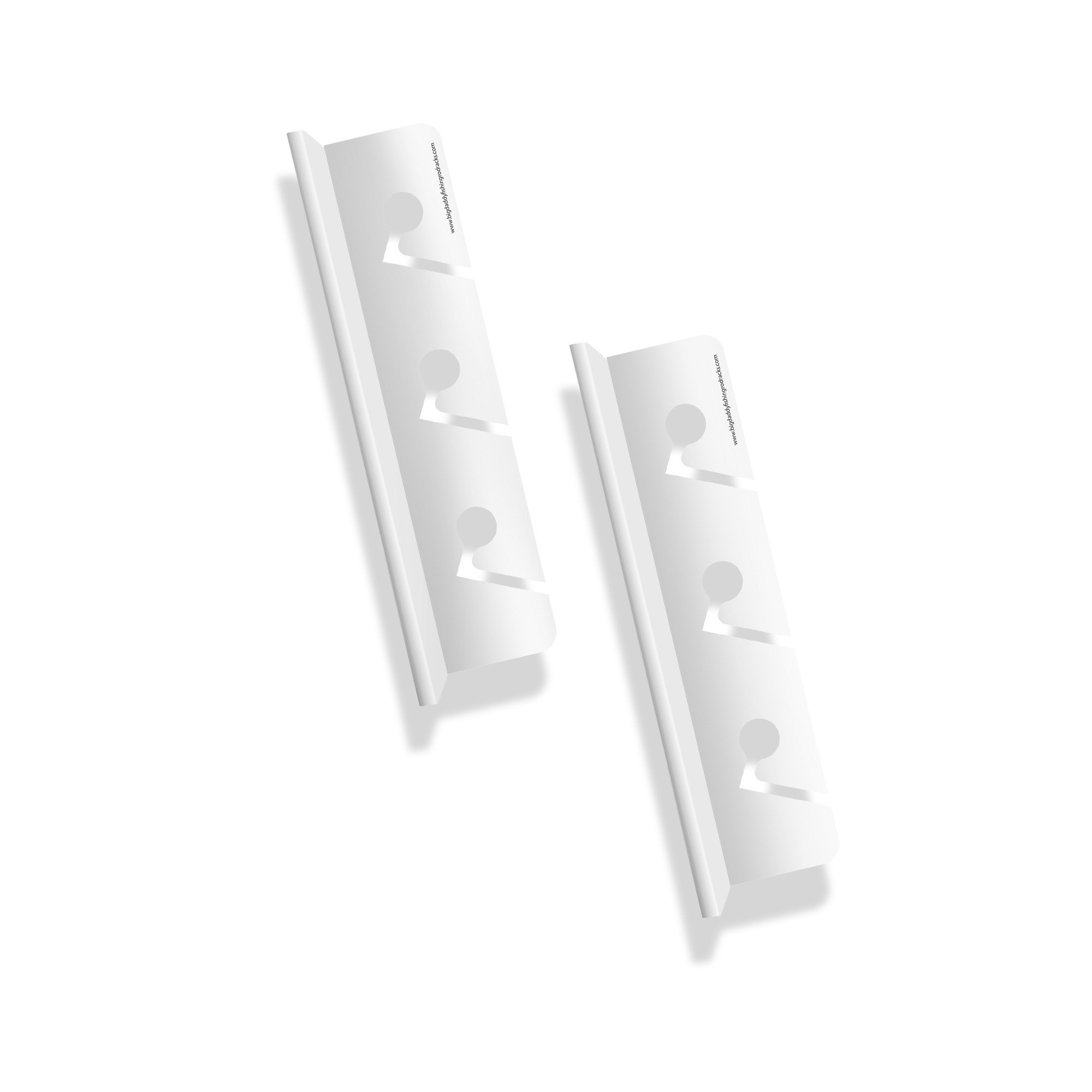 White 3-Holder Fishing Rod Rack Set image 1
