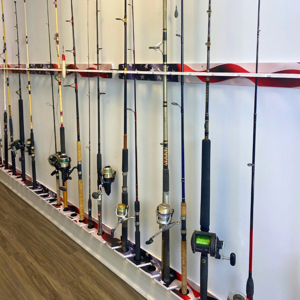 US Flag 10-Holder Fishing Rod Rack Set (Interlocking) image 3