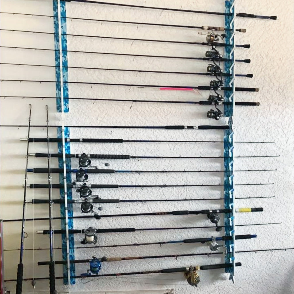 Blue Camo 7-Holder Fishing Rod Rack Set (Interlocking) image 2