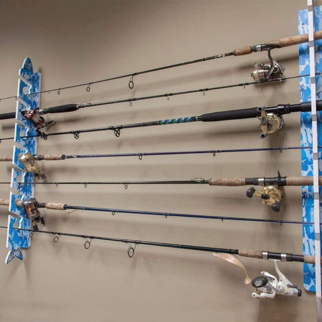 Blue Camo 7-Holder Fishing Rod Rack Set (NON-Interlocking) image 3
