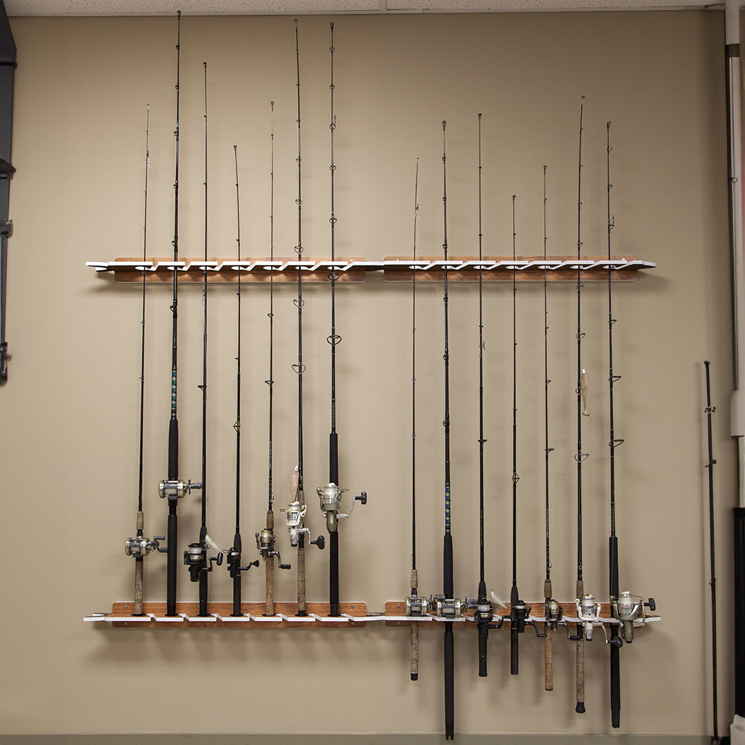Teak 7-Holder Fishing Rod Rack Set (Interlocking) image 2
