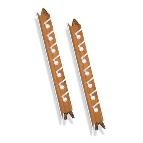 2 teak 7 holder rod racks