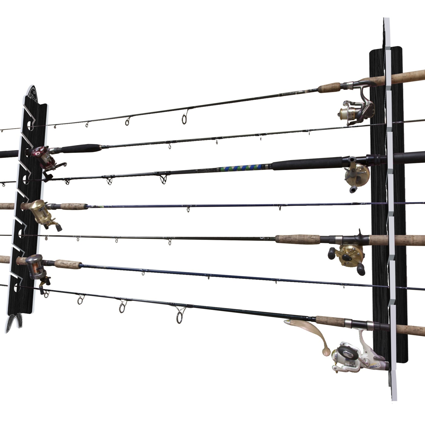 Dark Elm 10-Holder Fishing Rod Rack Set (Interlocking) image 2