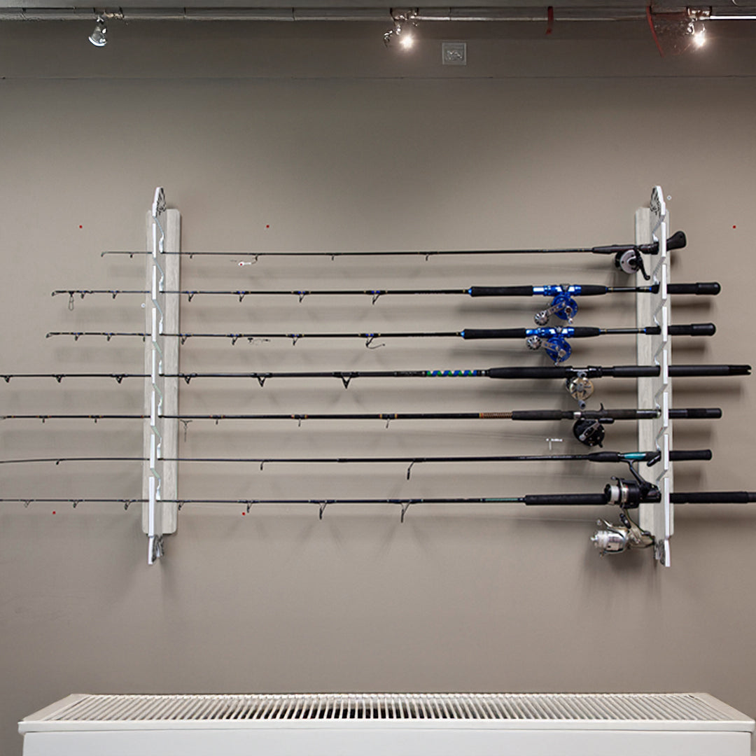 White Oak 7-Holder Fishing Rod Rack Set (Interlocking) image 3