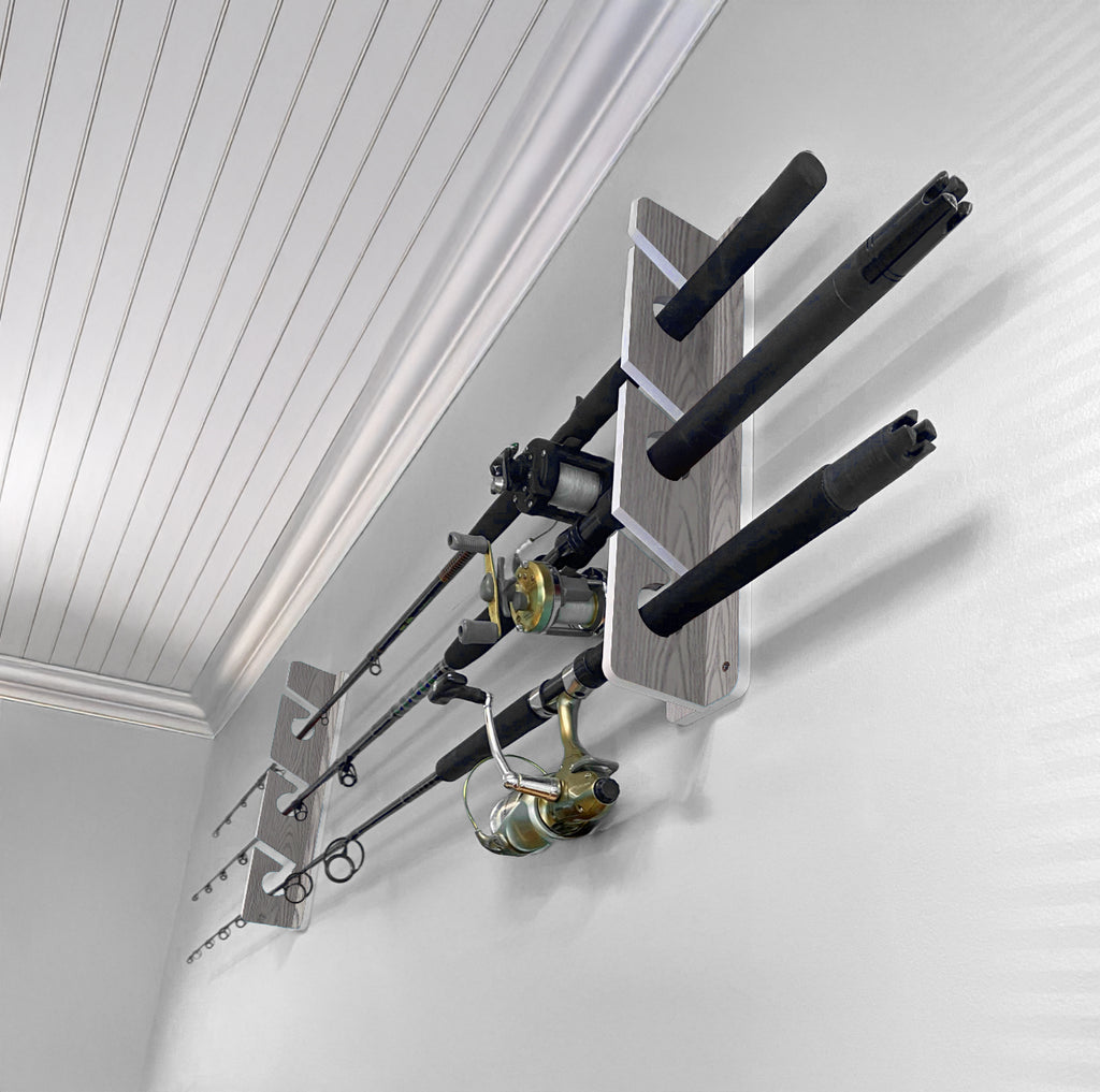 Gray Drift 3-Pole Fishing Storage Rack
