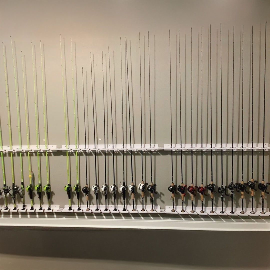 white 10 pole holder fishing rod rack