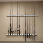 white fishing rod rack - 7 pole holder