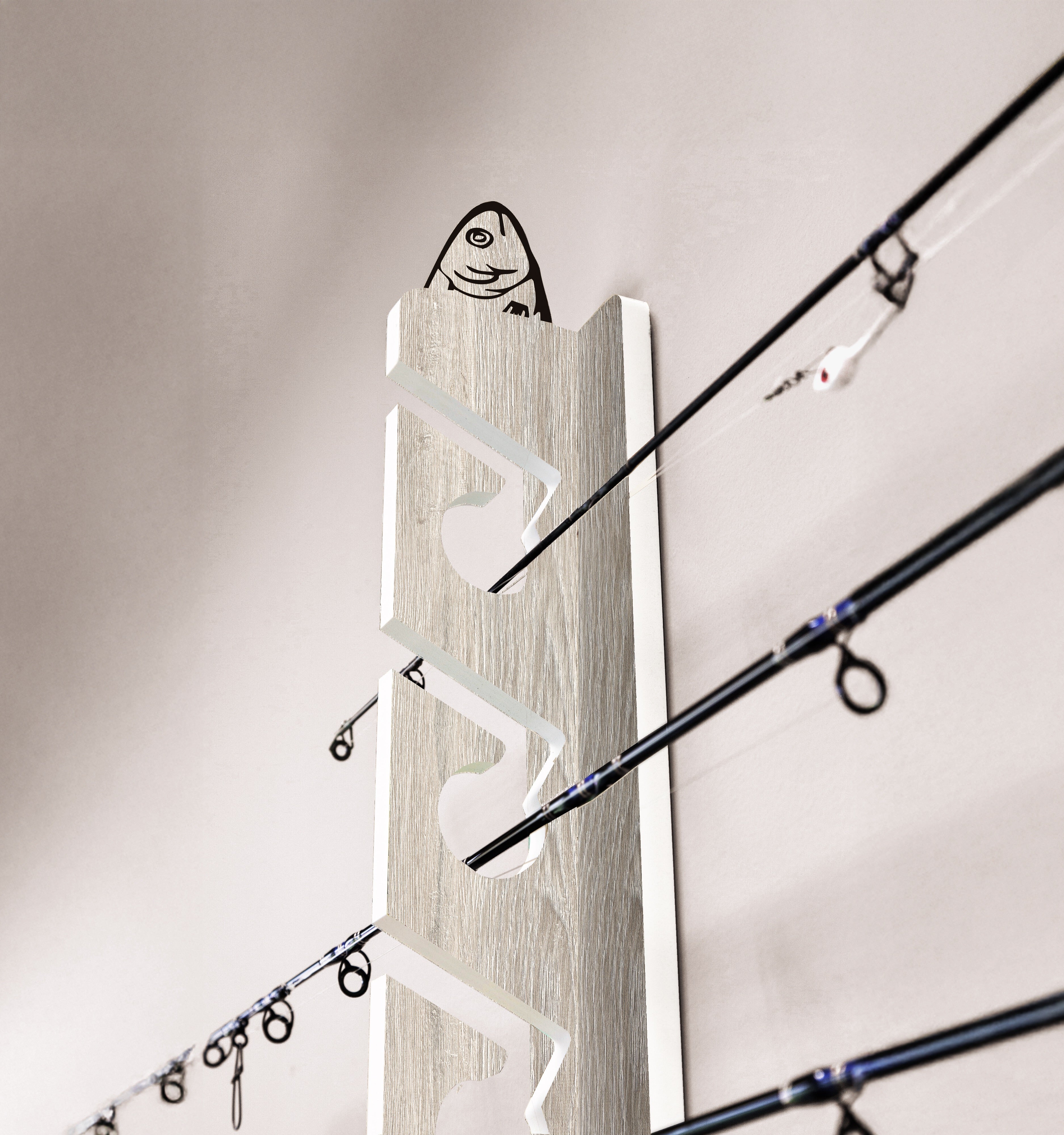 White Oak 10-Pole Fishing Storage Rack 2.0 (Interlocking)